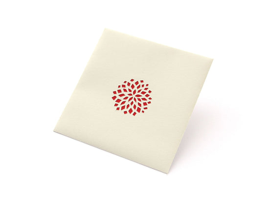 Paper cutout pouch [dahlia, red].