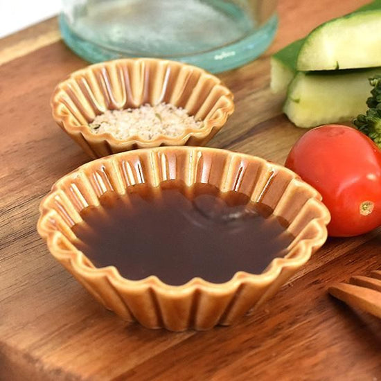 Candy baking cup round large, brown, Western tableware, petite bowl, made in Japan, Minoyaki, stylish, modern