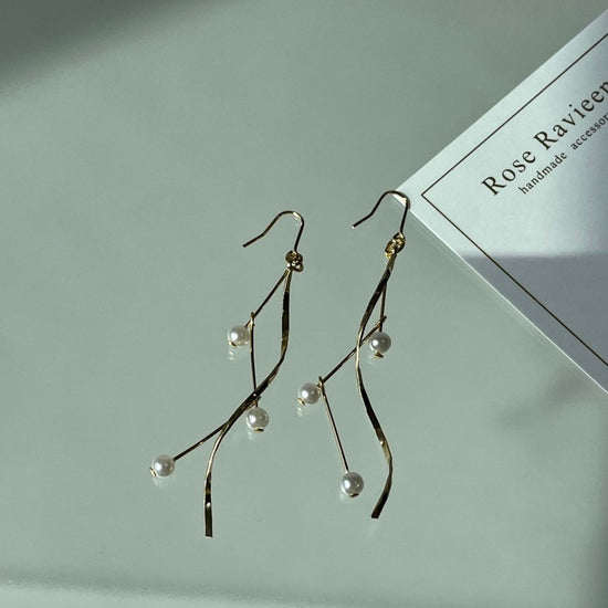 Simple Pearl Pierced earrings, Clip-on earrings