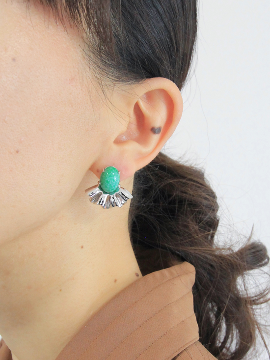 Allure pierced earrings | cobalt green