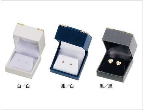 Pierced earrings, Clip-on earringsS size, square type with corner hardware NOELLE COLLECTION, 12 pieces, AO-E-201