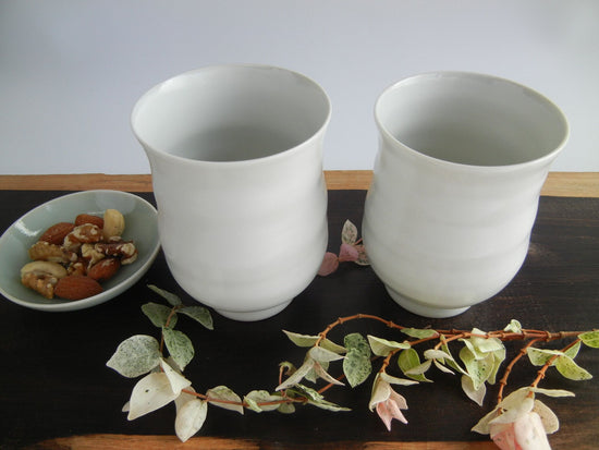 White Porcelain Pointed Teacup