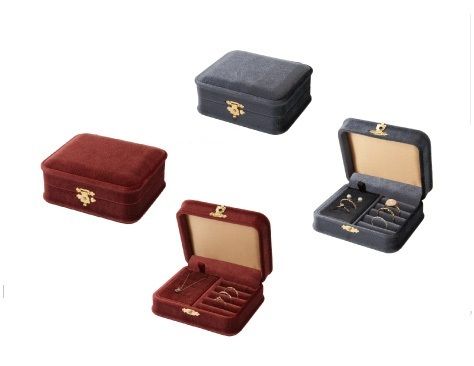 Mini jewelry box with mount for pierced earrings, rings and pendants VELOUR COLLECTION 10 pieces AO-JB-825