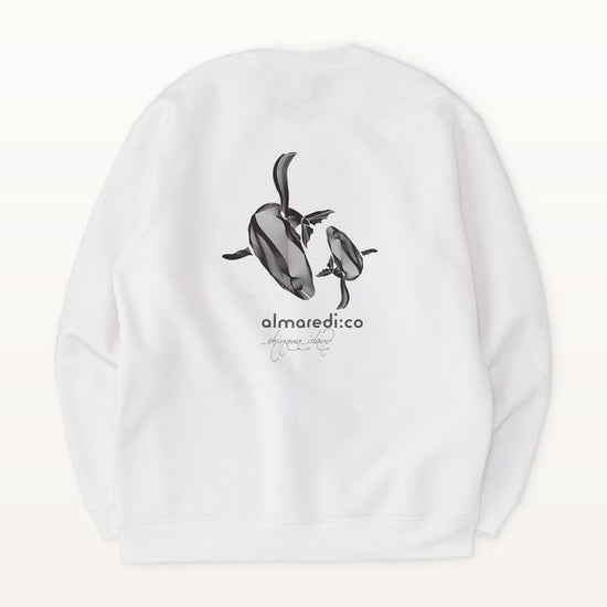 Standard lined sweatshirt white "Humpback whale parent-child dance"