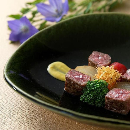 Oribe Oval Flattened 8" Dish, Green Color Japanese Tableware, Oval Dish, Shaped Dish, Made in Japan, Minoyaki, Stylish, Modern