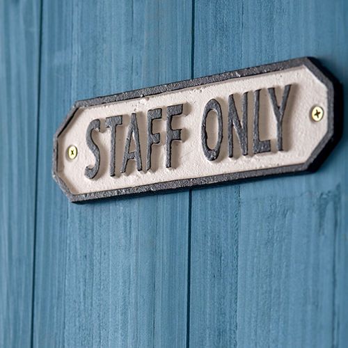 63588 [POSH MADE] sign plate STAFF ONLY black