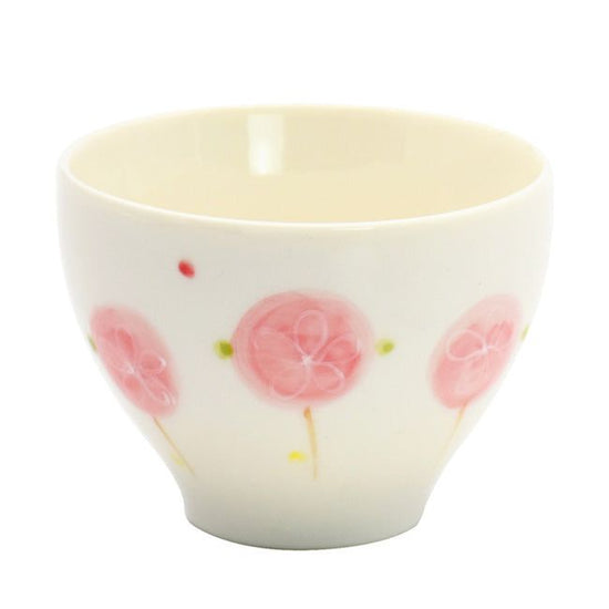 Hand-Painted Sencha Green Tea Pink Small Flowers (22090)