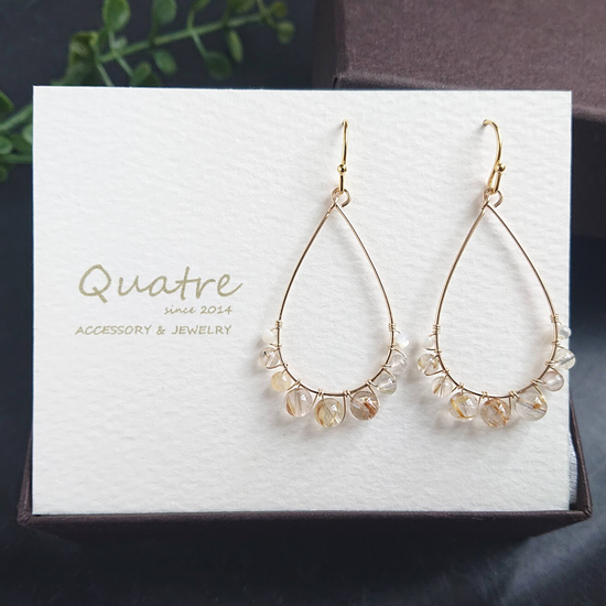 Rutile quartz Pierced earrings muse