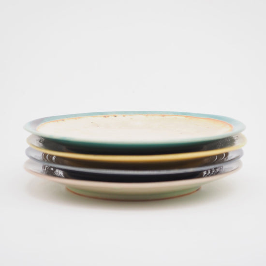 [Bread and Rice] Glossy Pottery -Glazed Pottery- PLATE M (set of 3)