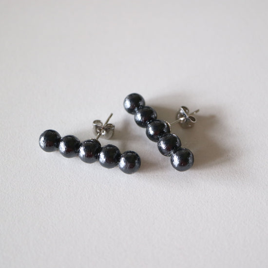 Cotton Pearl Pierce/Earrings 5p [Black]