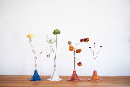 Single-flower vase/upcycled marine debris