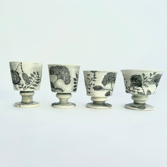 Set of 4 Goblet Cups and Dessert Cups (One of a Kind) GCGD-001
