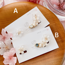 Someiyoshino Double Sakura Earring and Ear Cuff ~ White 