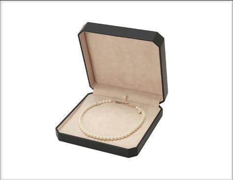 Necklace, pearl, and omega necklace case, corner square 8 square synthetic leather, for high price, VICTORIA series, 1 piece, AO-N-592