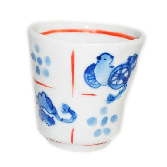 [Eisyou] Teacup with a design of dougu zuku-zuku, hand-dyed