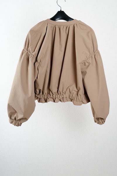 Gathered Twill Blouson (Beige)