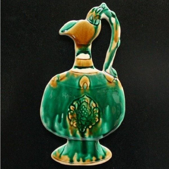 [Eisyou] Ceramic frame in the shape of a jar, three-color glaze