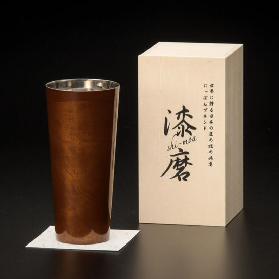 Lacquer-polished cup, double-layer structure, sandalwood series, Pilsner, red SCW-P502
