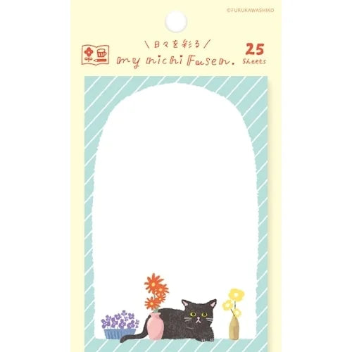 Furukawa Shiko Mainichi Sticky Notes – Flowers and Cat