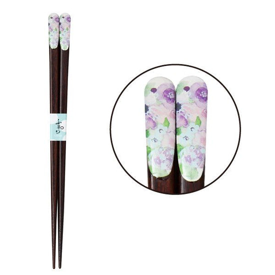 Hanakobo Tenpou Chopsticks 21cm 2 types of single Chopsticks (Pink and Blue)