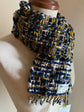 Handwoven tweed scarf | mid switch ♭93 [made with apparel leftover yarn]