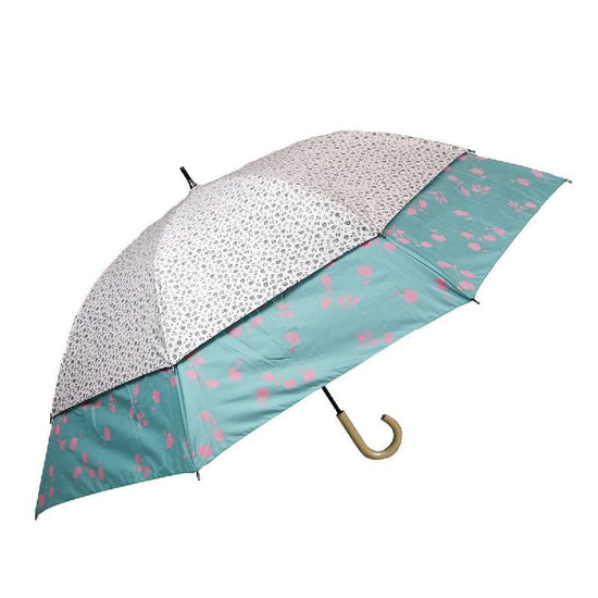 Transform Umbrella Floral Pattern Hem Spreading Umbrella Wind-away Umbrella Sunny / Rainy Body Lining Black Coated