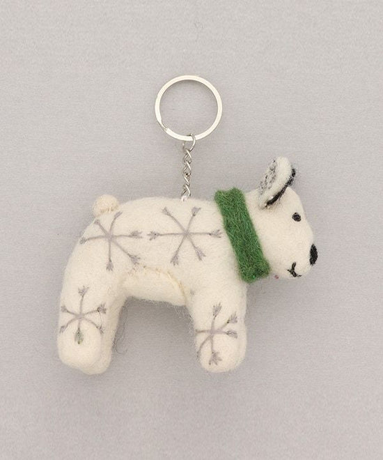 Felt Bag Charm (Key Holder) Bear A24WNX003WH