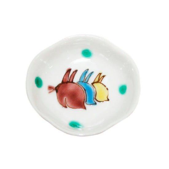 [Eisyou] Dish with three rabbits design, design of a tree gourd