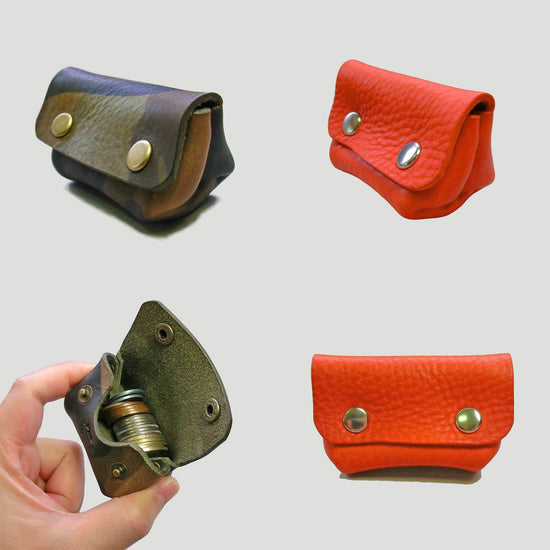 Compact coin purse plus leather