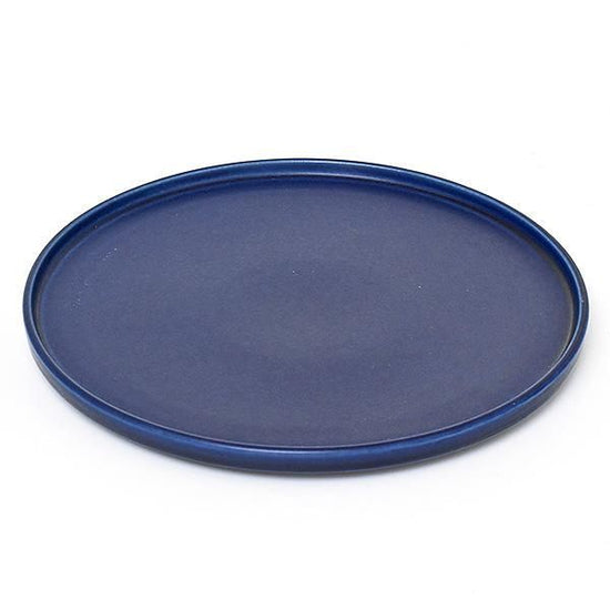 Navy Flat 23cm Round Plate, Blue Color Western Tableware, Round Plate, Made in Japan, Minoyaki, Stylish, Modern