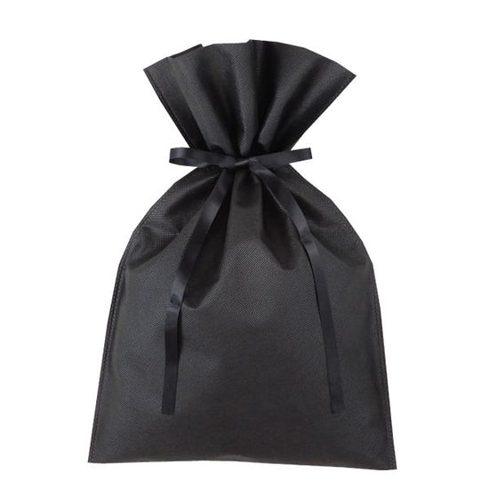 Nonwoven Gift Bag M Size Nonwoven Pouch w/Satin Ribbon, Gussetless, 100pcs LC961