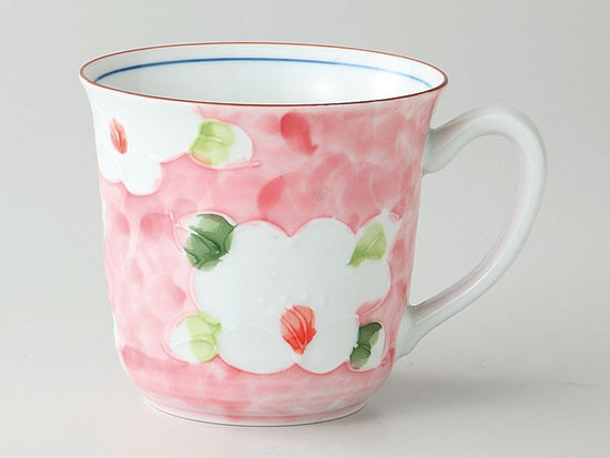 [SALE]Ichichin Dami-Camellia Lightweight Mug, Red [Arita porcelain].