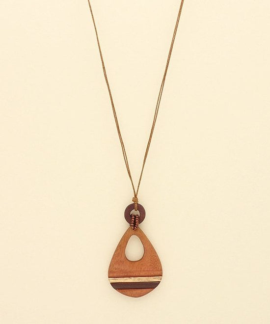 Wood Ring Top Necklace A24WPN055BR