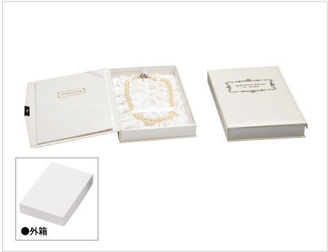 Case for pearl necklace, book type, leather style paper, 6 pieces, N-777