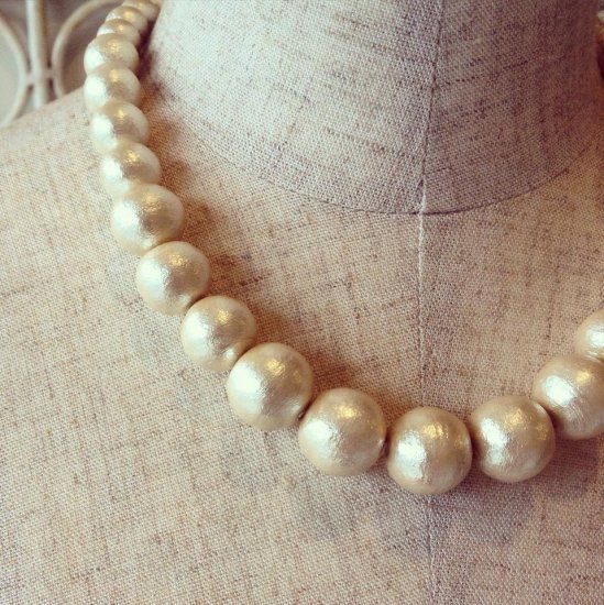 Cotton pearl necklace 10-16mm
