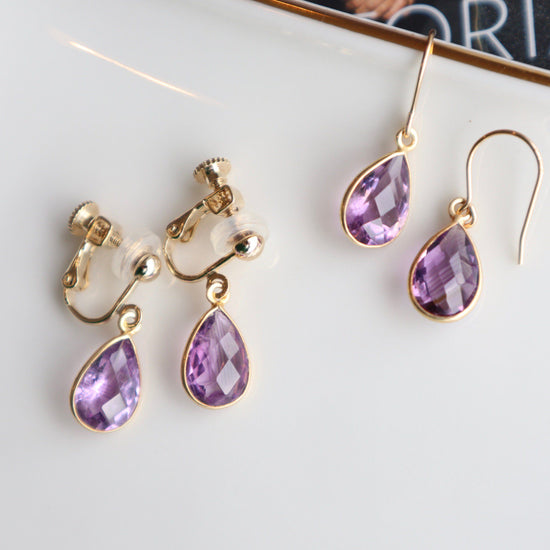 Amethyst charm pierce/earring