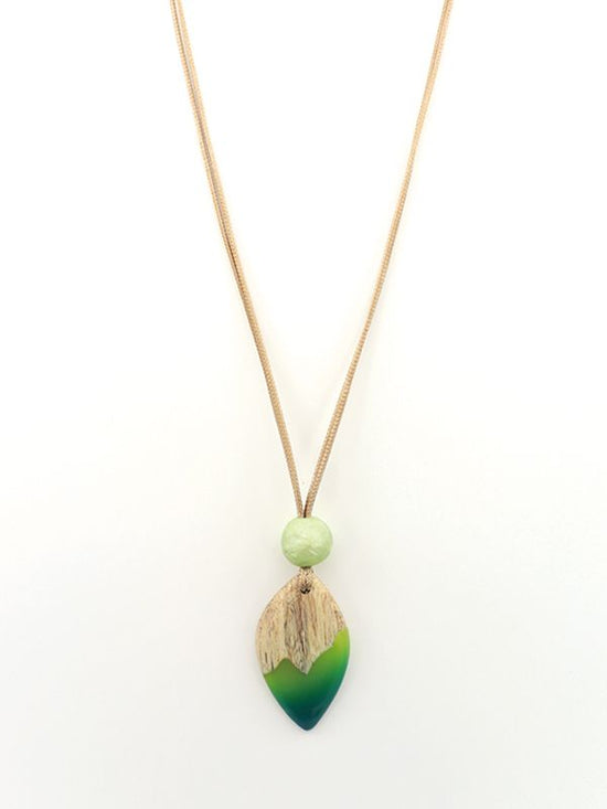 Wood & resin combination necklace