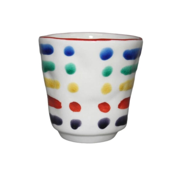 [Eisyou] Teacup with hand-decorated horizontal stripe pattern in five colors