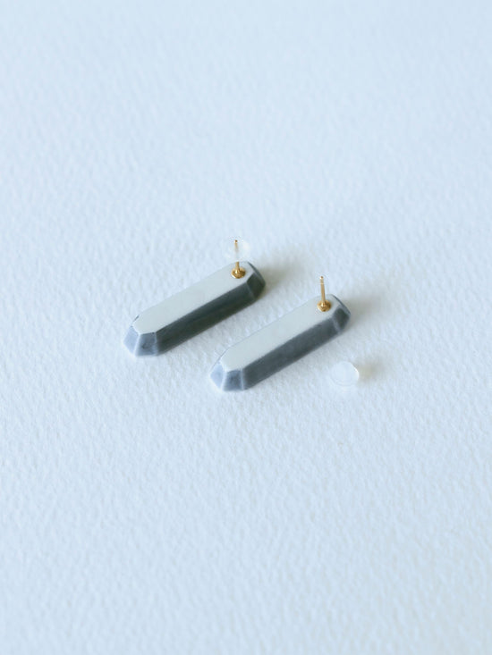 Wire/Sen Earrings - Blue gray