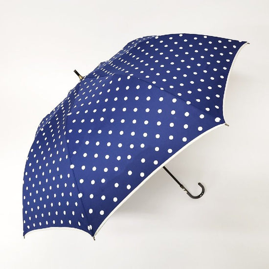 Short Wide Umbrella with Piping Dot Hem Rain or Shine