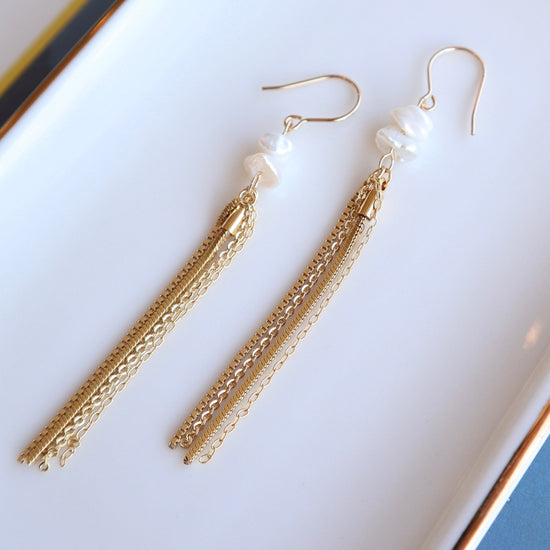 Chain tassel pierce/earring