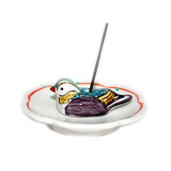 [Eisyou] Oshidori Incense Stand with Dish (Blue)