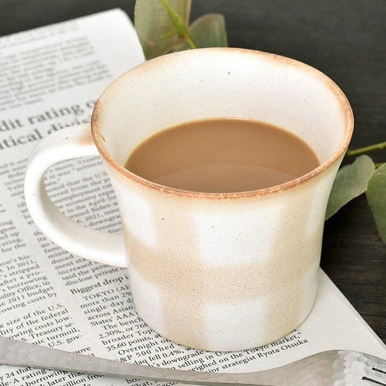 Honoka Brown Mug White Type Western Tableware Mug Cup Soup Cup Made in Japan Minoyaki Cafe Style Stylish Modern