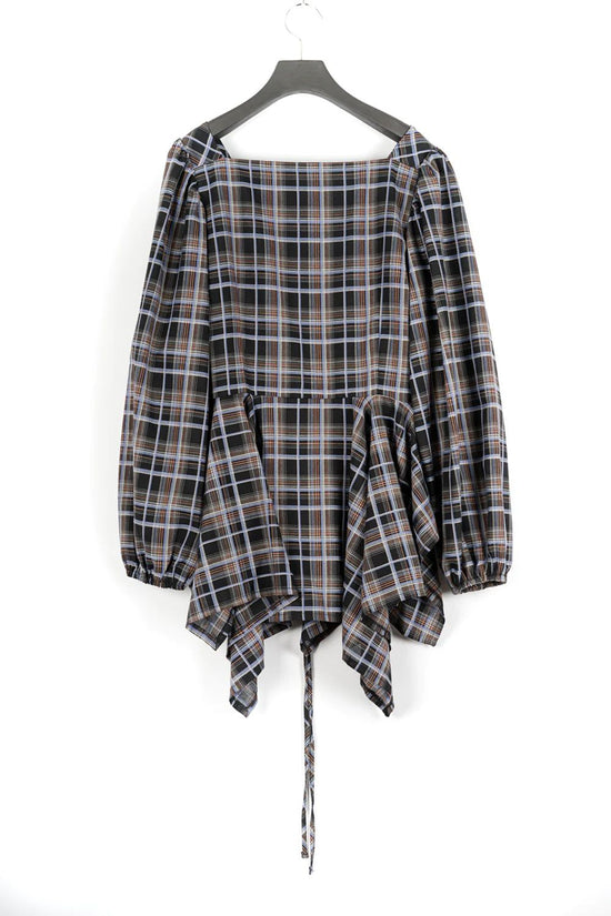 Ile-hem Check Blouse (Black)