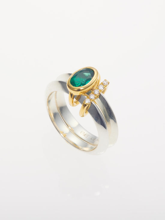MEBUKI DOUBLE RING / Emerald
