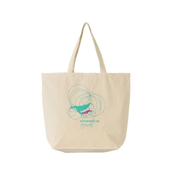 Basic tote bag [canvas] natural "Humpback whale parent-child bond GRV"