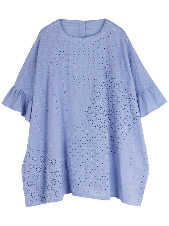 Chiffrey Embroidery Cotton Patchwork Tunic (3 colors) [Expected to arrive around the end of May].