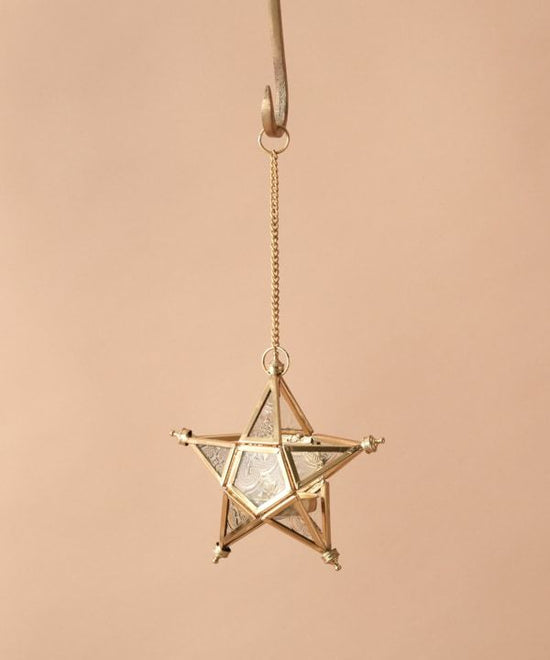 Hanging star ornament and candle holder M25-2447