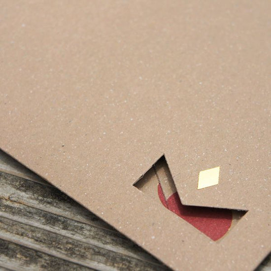 [Kraft × Dot Red] Stylish Envelope with Card HCA01A (set of 5)