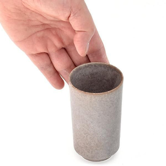 Cuisine Grage Long Teacup Brown Japanese Tableware Teacup Made in Japan, Minoyaki, Stylish, Modern